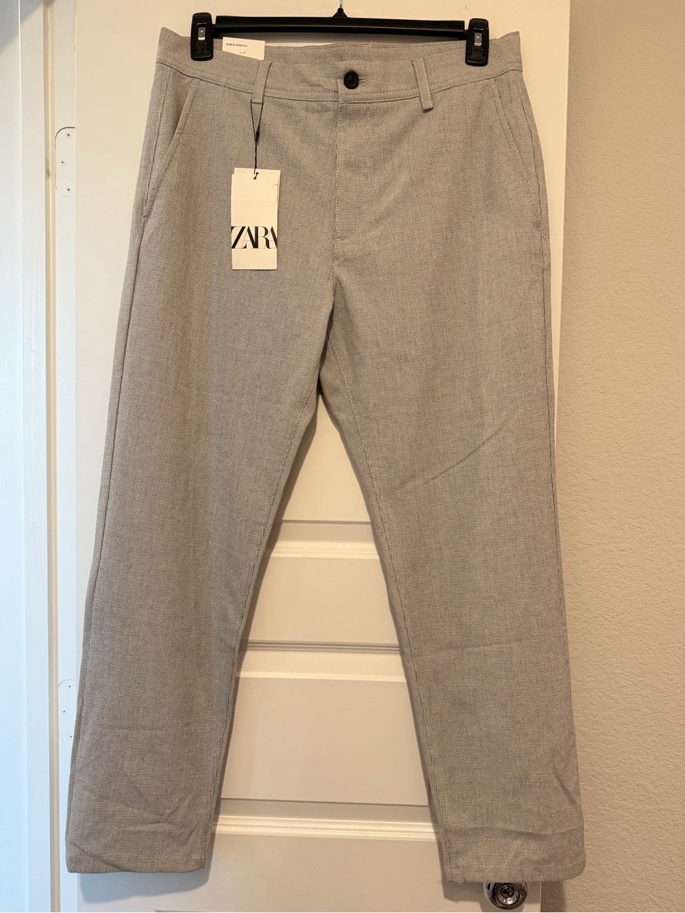 NWT Zara The Melange Pant Gray Slim Stretch Trousers / Chinos Men’s Size 32